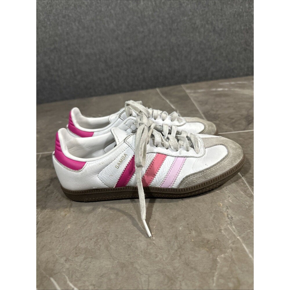 Adidas Samba OG Kids Leather Size 4 Cloud Pink Ombré Spark Gum Sneakers B40
